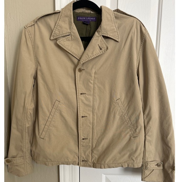 Vintage Ralph Lauren Collection Purple Label Khaki Military Field Jacket Size‎ M - Picture 9 of 10